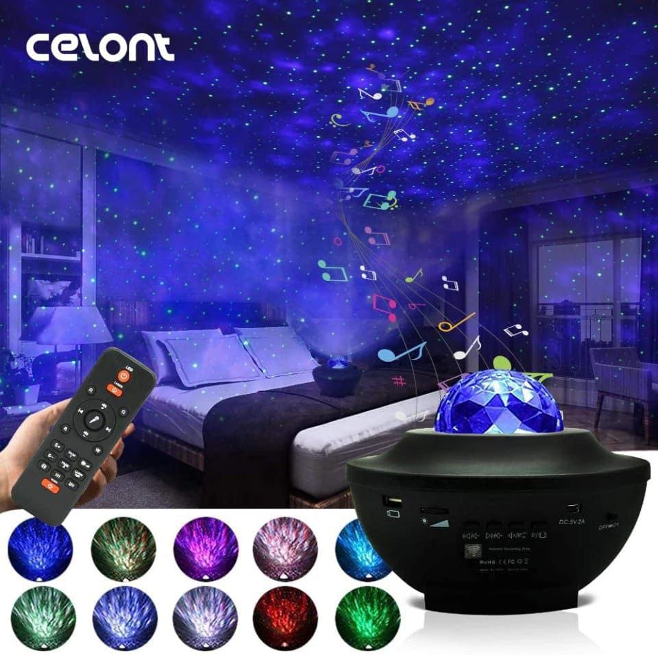 LED Star Ocean Wave Projector, Galaxy Starry Sky Projector Night Lamp With Music Bluetooth Speaker, Child Bluetooth USB Music Player Star Night Light, Romantic Projection Lamp For Kids LED Star Ocean Wave Projector, Galaxy Starry Sky Projector Night Lamp With Music Bluetooth Speaker, Child Bluetooth USB Music Player Star Night Light, Romantic Projection Lamp For Kids
